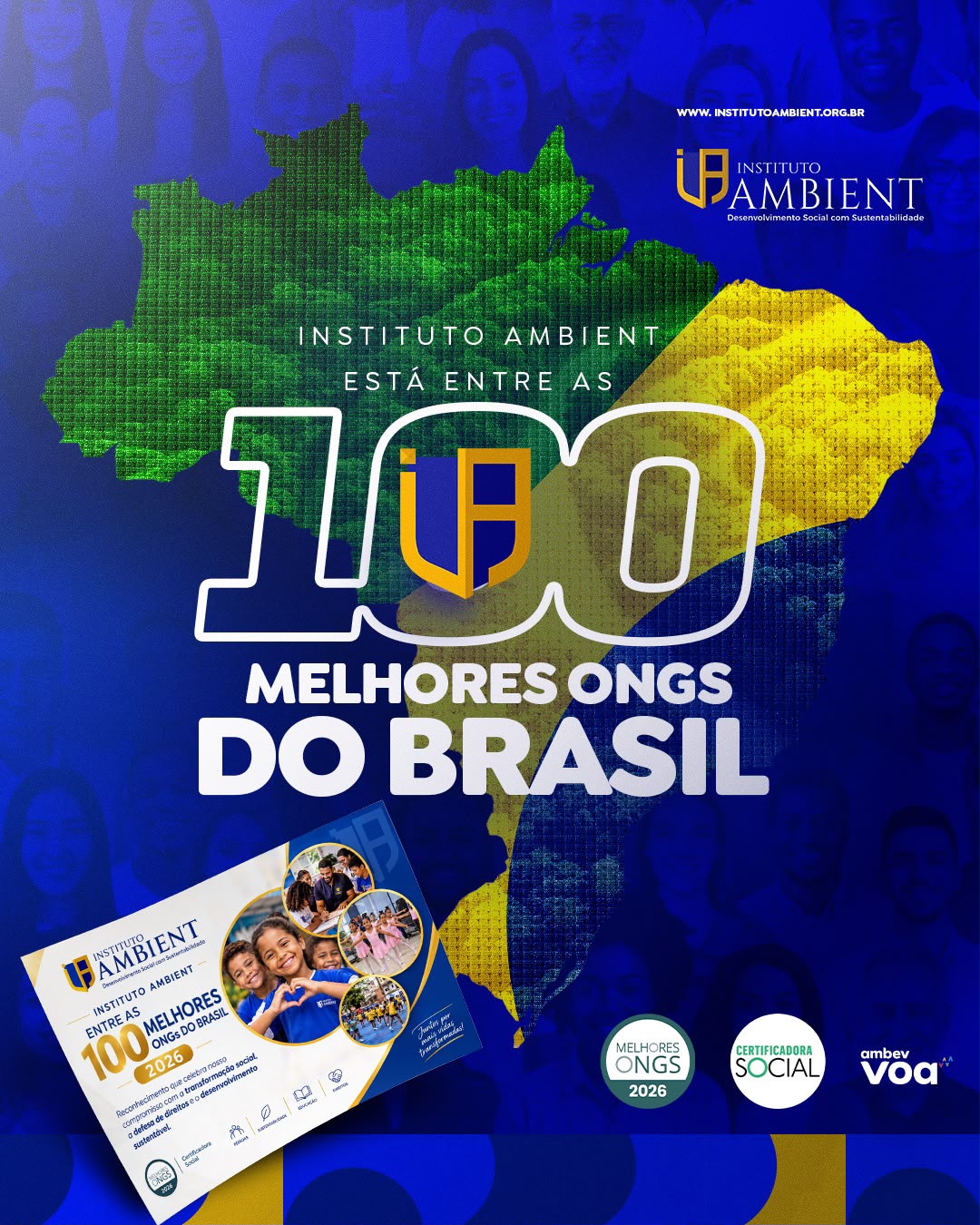 É OFICIAL! O INSTITUTO AMBIENT ESTÁ ENTRE AS 100 MELHORES ONGs DO BRASIL EM 2026!